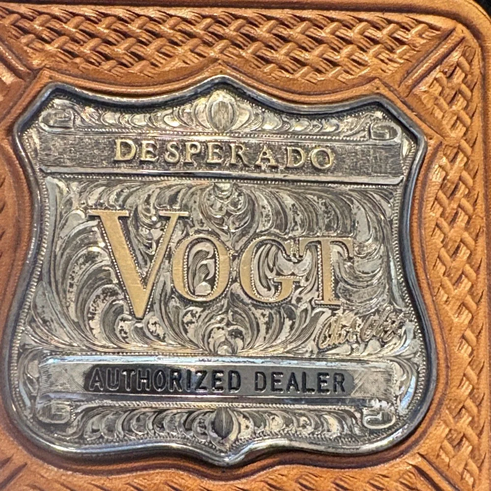 Vogt Silversmith sterling hand engraved 3/4” buckle set. New!